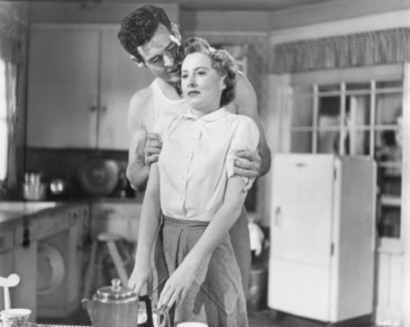 Ryan, Stanwyck, and fridge, Clash By Night, 1952